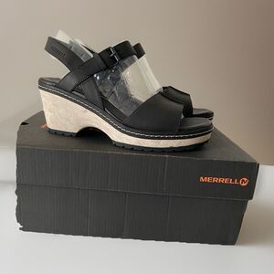 Merrell Women's Black Noir Halendi Strap Sandal Size 7.5 M